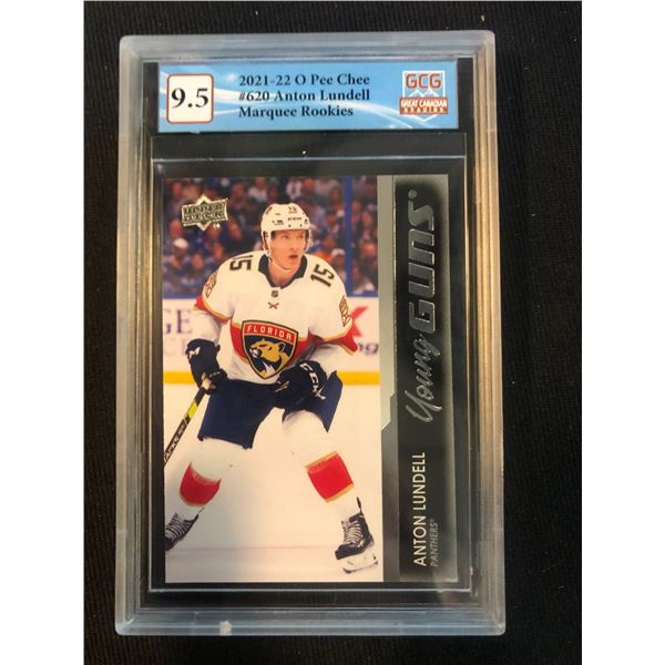 2021-22 O-PEE-CHEE NO.620 ANTON LUNDELL MARQUEE ROOKIES (GCG 9.5)