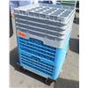 Image 1 : Qty 3 Plastic Stackable Glass Racks on Rolling Cart
