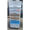 Image 1 : Qty 7 Plastic Stackable Glass Racks on Rolling Cart