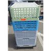 Image 1 : Qty 4 Plastic Stackable Glass Racks on Rolling Cart