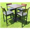 Image 1 : Square Table 30"x30"x42"H w/ Pedestal Base & 4 Upholstered Chairs 17"x18"x43"H