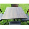 Image 9 : Square Table 30"x30"x42"H w/ Pedestal Base & 4 Upholstered Chairs 17"x18"x43"H