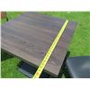 Image 2 : Square Table 30"x30"x30"H w/ Pedestal Base & 2 Upholstered Chairs 17"x18"x32"H