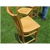 Image 10 : Qty 5 Tall Wooden Chairs w/ Footrest 17"x16"x44"H