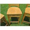 Image 11 : Qty 5 Tall Wooden Chairs w/ Footrest 17"x16"x44"H