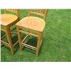 Image 12 : Qty 5 Tall Wooden Chairs w/ Footrest 17"x16"x44"H