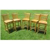 Image 1 : Qty 5 Tall Wooden Chairs w/ Footrest 17"x16"x44"H