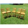 Image 2 : Qty 5 Tall Wooden Chairs w/ Footrest 17"x16"x44"H