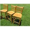 Image 3 : Qty 5 Tall Wooden Chairs w/ Footrest 17"x16"x44"H