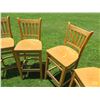 Image 4 : Qty 5 Tall Wooden Chairs w/ Footrest 17"x16"x44"H