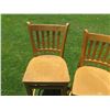 Image 5 : Qty 5 Tall Wooden Chairs w/ Footrest 17"x16"x44"H