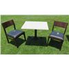 Image 1 : Square Table 31"x23"x28"H w/ Pedestal Base & 2 Upholstered Chairs 17"x18"x32"H