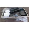 Image 1 : Metal Warming Container w/ Multiple Black Sushi Trays & White Side Plates