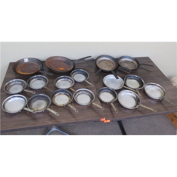 Qty Approx. 17 Metal Frying Pans, Misc Size