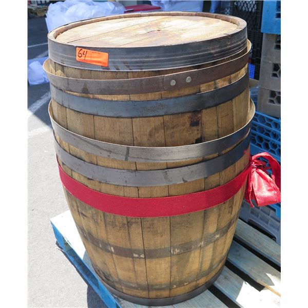 Jim Beam Brands Wooden Keg Barrel w/ Metal Bands