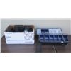 Image 1 : Qty 2 San Jamar Bar Top Condiment Caddy Containers & Box Round Metal Glass Holders
