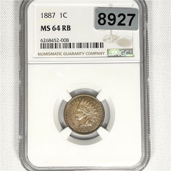 1887 Indian Head Cent NGC - MS64RB