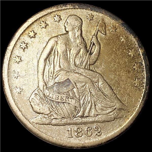 1862-S Seated Liberty Half Dollar NEARLY
