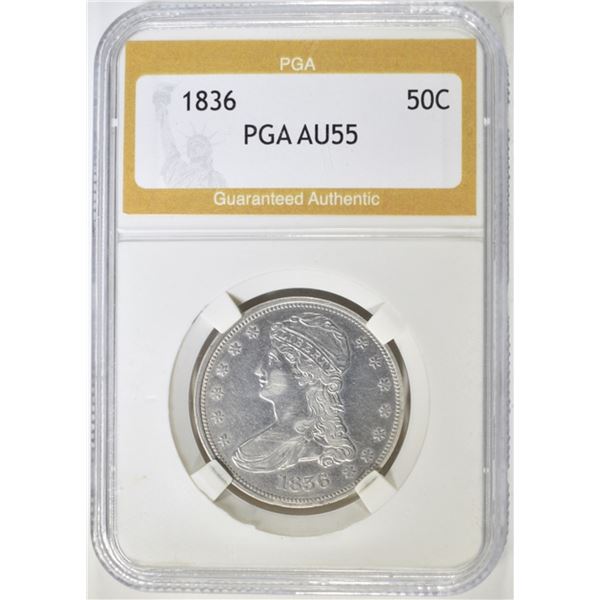 1836 REEDED EDGE BUST HALF DOLLAR  PGA  AU