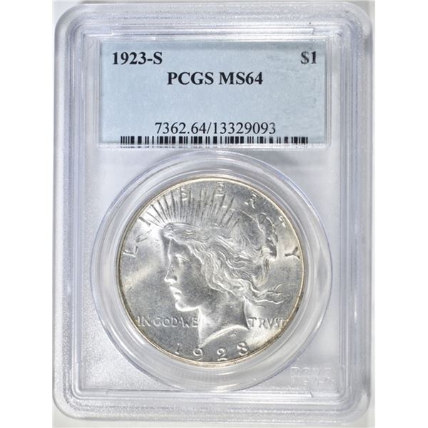 1923-S PEACE DOLLAR, PCGS MS-64