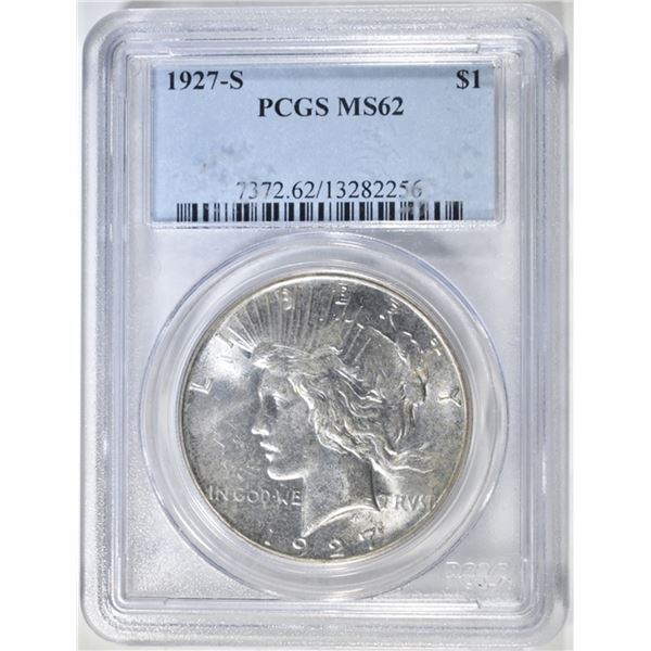 1927-S PEACE DOLLAR, PCGS MS-62