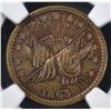 Image 2 : 1863 CIVIL WAR TOKEN NGC MS-64 RB DRAPED FLAGS