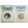 Image 1 : LOT OF 2 COMMEMORATIVE HALF DOLLARS: