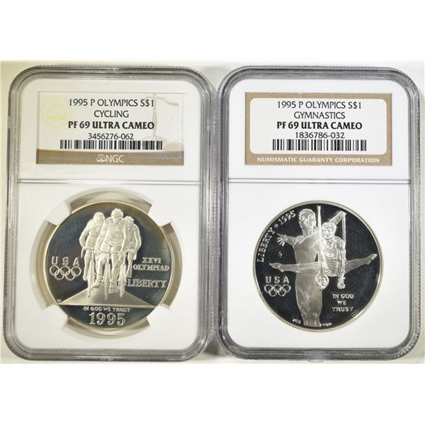 (2) 1995 OLYMPICS  COMMEM DOLLARS NGC PF 69 U CAM