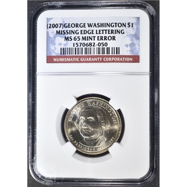 (2007) GEORGE WASHINGTON  DOLLAR NGC MS 65