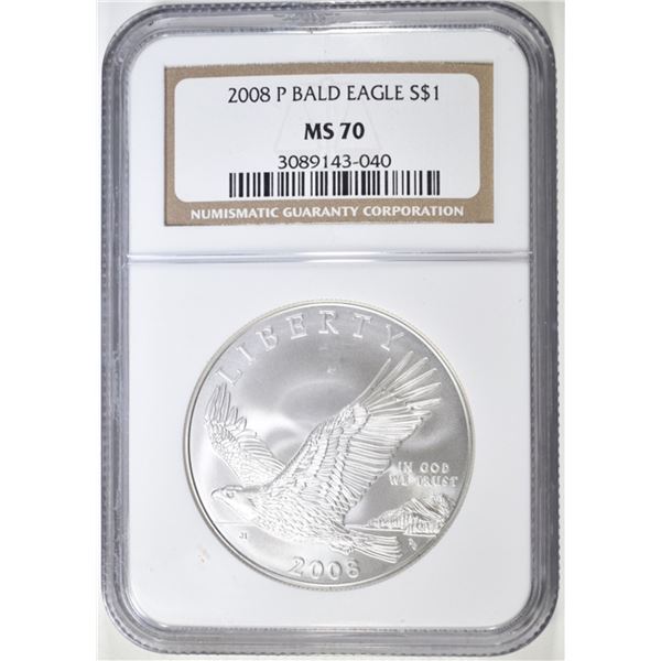 2008 BALD EAGLE COMMEM DOLLAR NGC MS 70