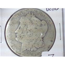 1891-S Morgan Silver Dollar
