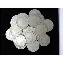 20 Assorted Liberty "V" Nickels