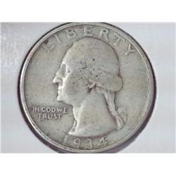 1934 Washington Silver Quarter