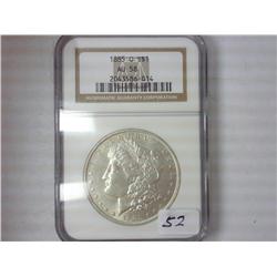 1885-O Morgan Silver Dollar NGC AU58