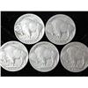 Image 2 : 5 Assorted Dated Buffalo Nickels
