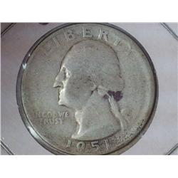1951-S Washington Silver Quarter