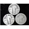 Image 1 : 3 Undated Standing Liberty Quarters