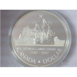 1587-1987 Canada Dollar Davis Strait .500 Silver