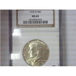 1970-D Kennedy Half Dolllar NGC MS65