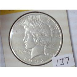 1922-D Peace Silver Dollar