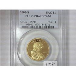 2003-S Sacagawea Dollar PCGS PR69DCAM