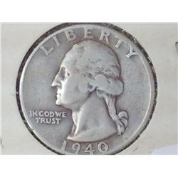 1940 Washington Silver Quarter