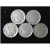 Image 1 : 5 Assorted Dated Buffalo Nickels