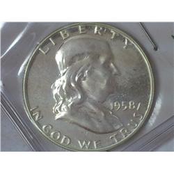 1958 Franklin Half Dollar Proof