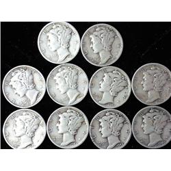 10 Assorted Mercury Dimes