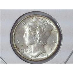 1945-D Mercury Dime (AU)