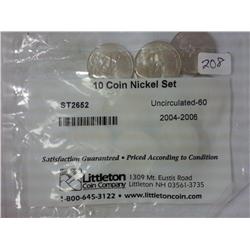2004-2006 Ten Coin Nickel Set (UNC)