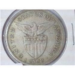 1908-S US/Philipinnes Peso Silver