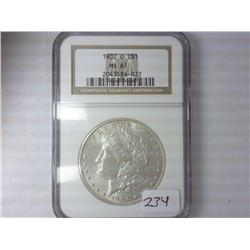 1902-O Morgan Silver Dollar NGC MS61