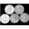 Image 2 : 5 Assorted Mercury Dimes
